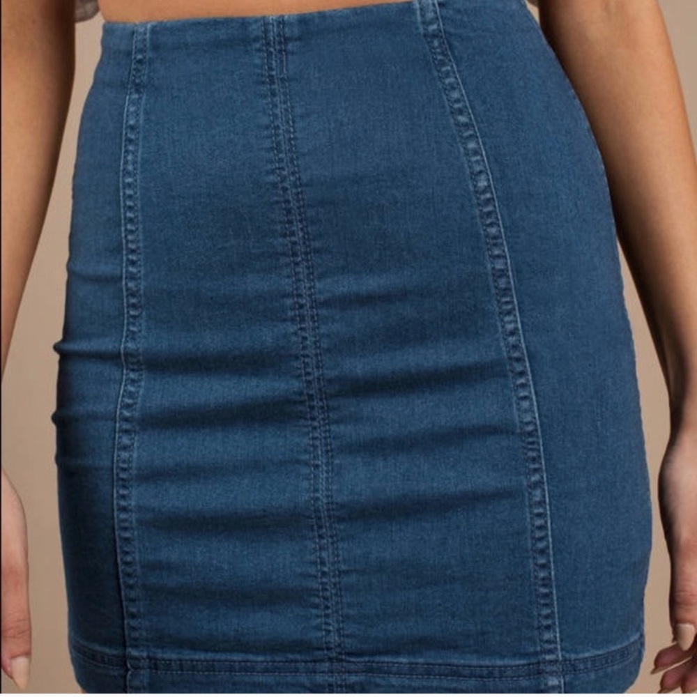 Free people high waisted denim skirt